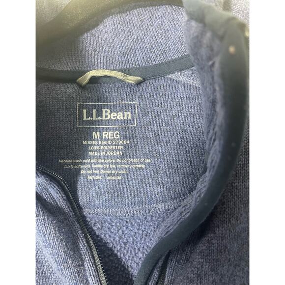 LL Bean Women’s Sz M Polar  Full Zip Fleece Jacket Blue - Picture 4 of 9